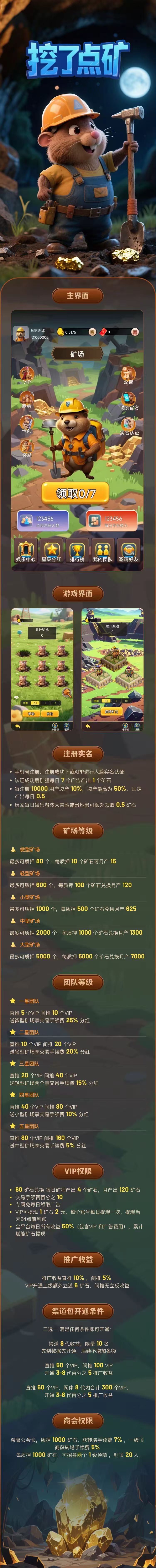 旷工河狸零撸，一个圈圈模式，每日7个广告产出1个，保底收益高，