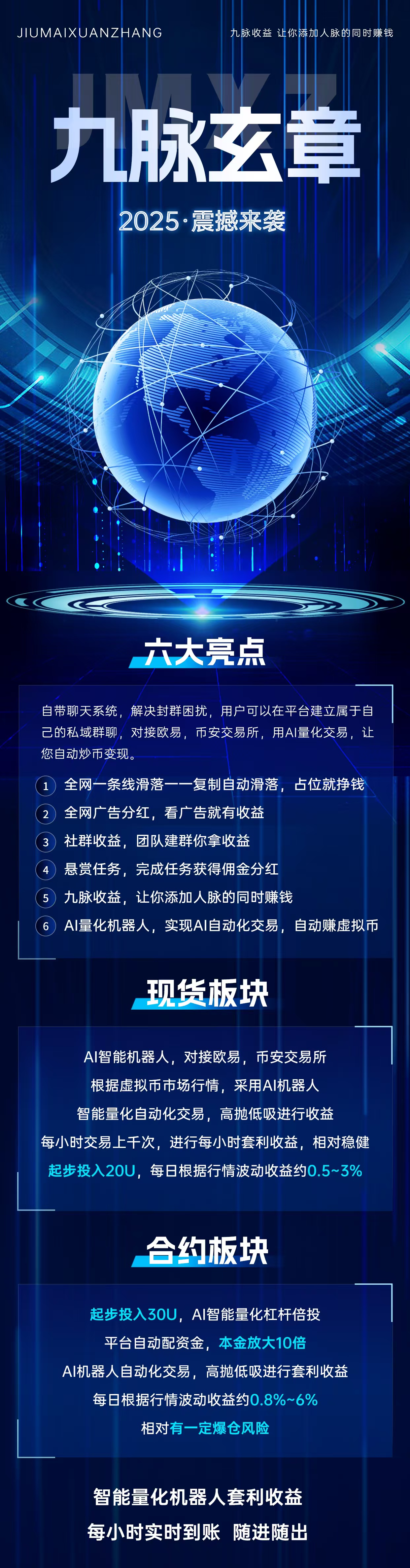 九脉 全网一条线滑落进一出五秒出局 全网对接各大团队长