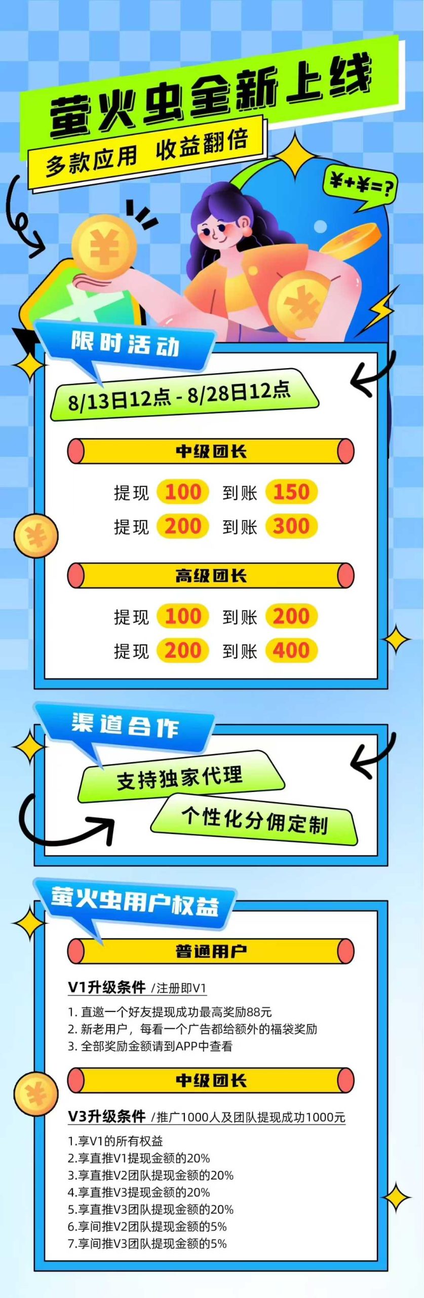萤火虫大放水，不养机零撸，提200到400！！