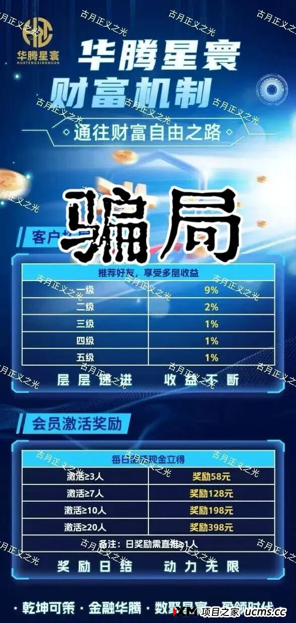 红色预警：华腾星寰（华腾星联）分红类资金盘诈骗项目，超盘手正在憋大招，马上到年底了，看到的速度远离！